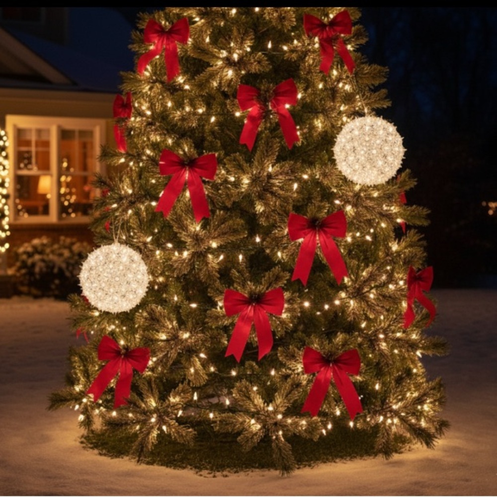 2 White lg Sphere lighted Balls